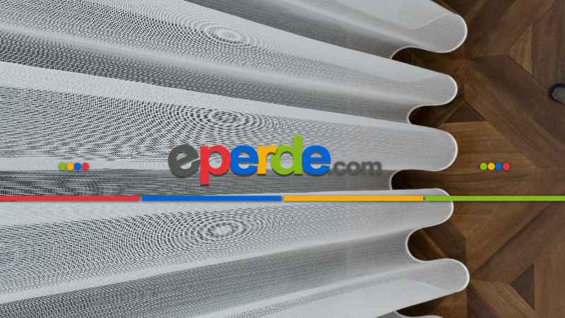 Ekru Sık Dokulu Çizgili Moderin Düz Tül Perde- Ekru