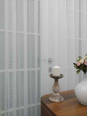 Salon Tül - Düz Tül Pırıltılı Zemin Perde- Ekru