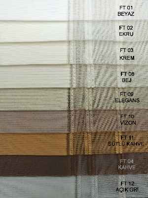 Salon - Akıllı Tül Perde 1. Kalite Çizgili Tül Dikey Zebra Perde Füme Gri Lila Ekru- Gri-Füme-Antrasit