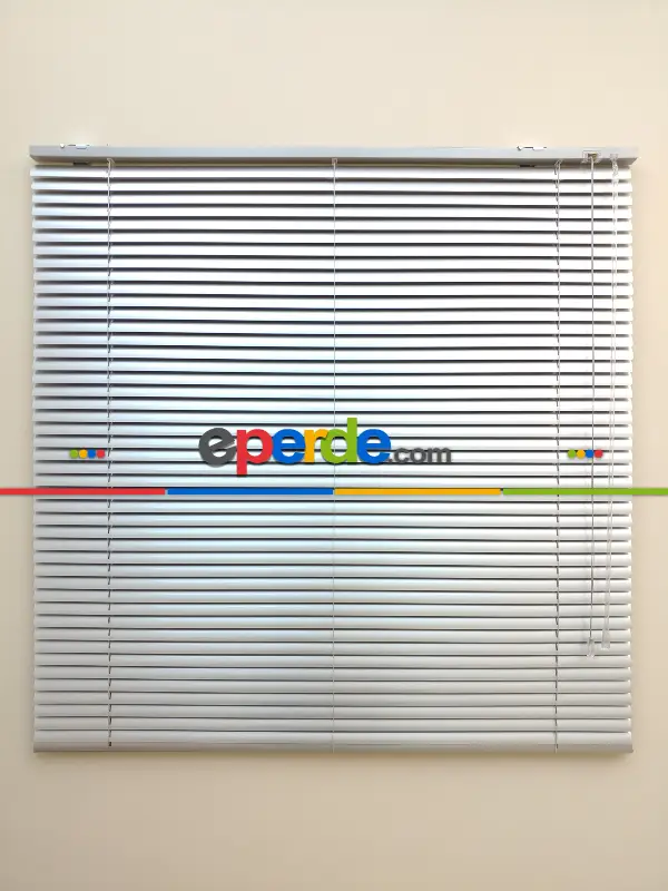 %50 İndirimli A+++ Kaliteli Metalik Gri Renk - Alüminyum Jaluzi Perde - 25mm Kalınlığında- Gri-füme-antrasit