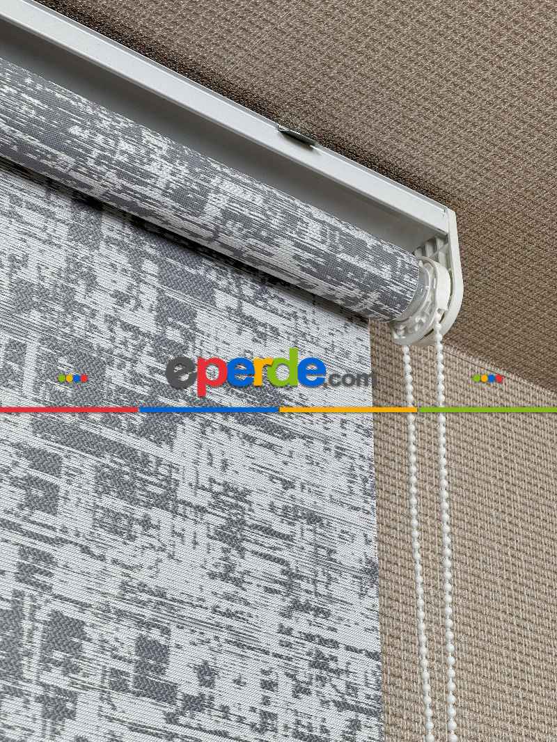 Mutfak Jakar Dokuma Stor Perde, Standart Metal Kasalı Yüksek Kalite Kornişe Kolay Montaj Seçenekli