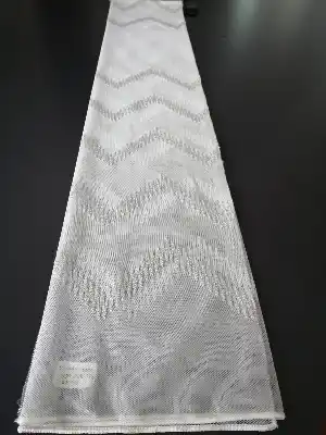 Br Zikzak Tfs İşlemeli Brode Tül Perde - Gümüş