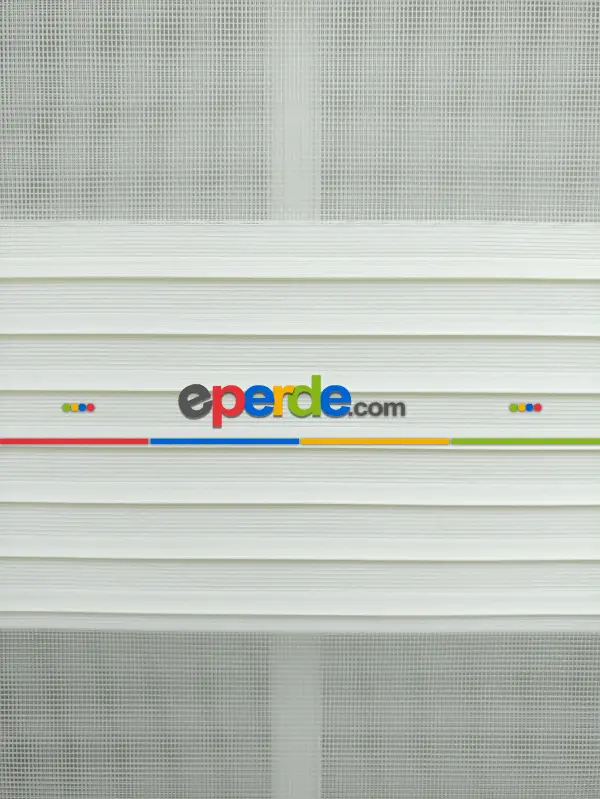 Krem Mutfak Perdesi Mekanizmalı Zebra Perde Plise- Krem