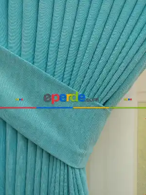 Turkuaz - Düz Fon Perde ( En 180cm Dökümlü Fon Perde)- Turkuaz