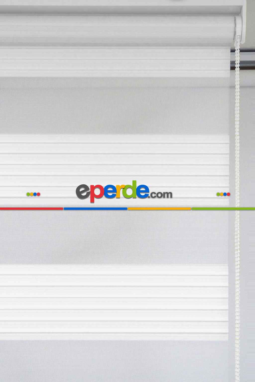 70x200 Hazır Beyaz Plise Zebra Perde-436- Beyaz