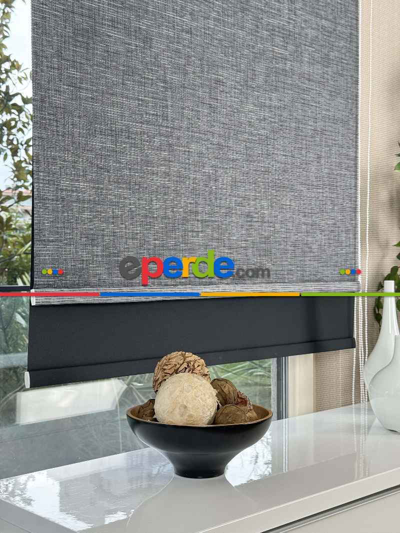 Çiftli Sistem Tül Stor Perde, Standart Metal Kasalı Yüksek Kalite Kornişe Kolay Montaj Seçenekli