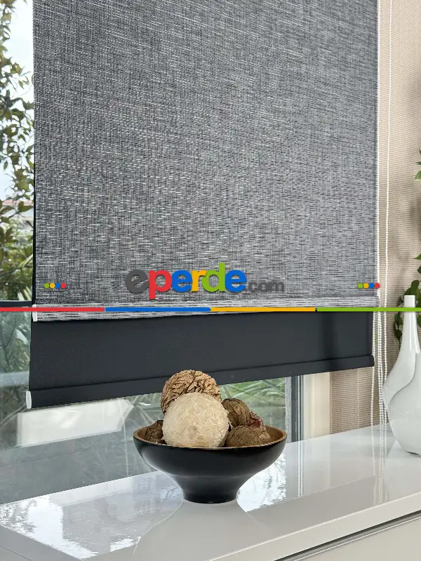 Çiftli Sistem Tül Stor Perde, Standart Metal Kasalı Yüksek Kalite Kornişe Kolay Montaj Seçenekli