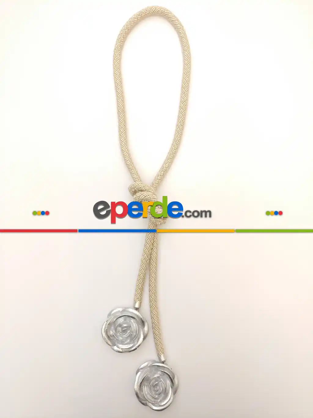 Bej Rose Braçol Perde Bağı Fon Bağı- Kum Beji