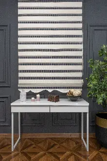 110x200 Hazır Krem Bambu Zebra Perde