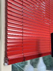 Mutfak Jaluzi - Kırmızı Alüminyum Jaluzi Perde - 25mm