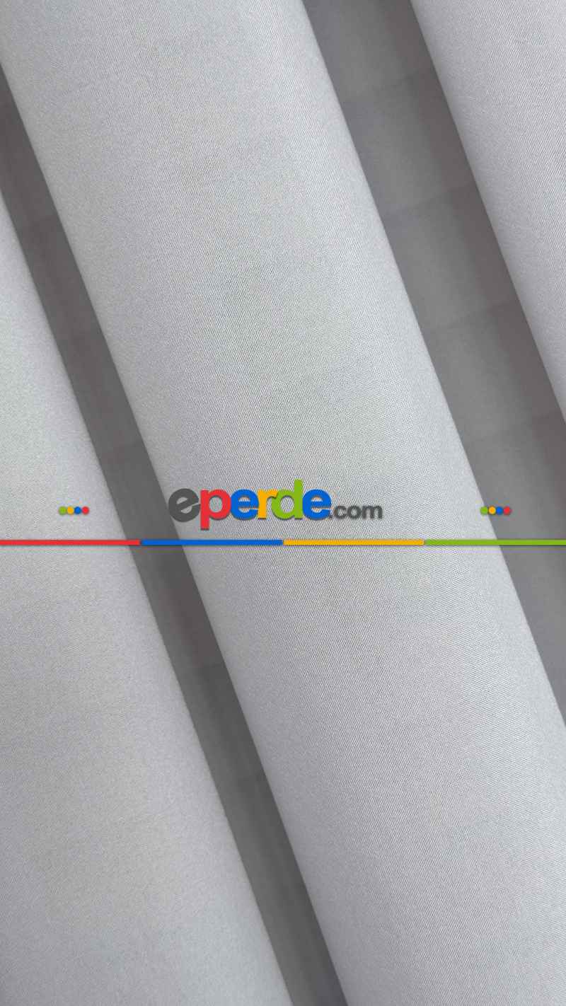 Açık Gri İpek Krep Düz Tül Perde, Premium Kalite Serisidir. Sılk Crepe - Grey