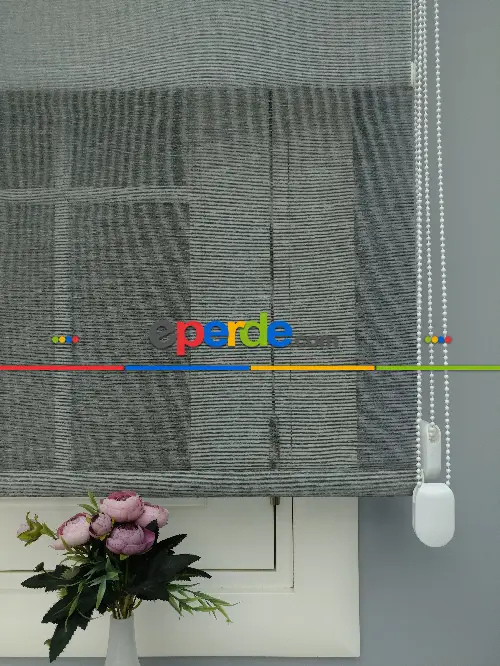 Çiftli Sistem Tül Stor- Gri-füme-antrasit