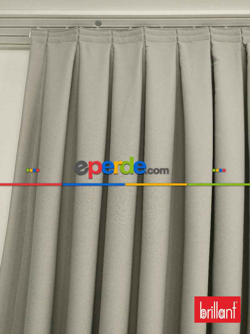 Brillant Karartma Blackout %90 Gri Renk Fon Perde- Gri-füme-antrasit