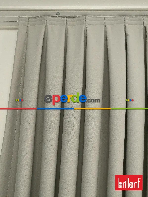 Yatak Odası - Brillant Karartma Blackout Gri Renk Fon Perde- Gri-füme-antrasit