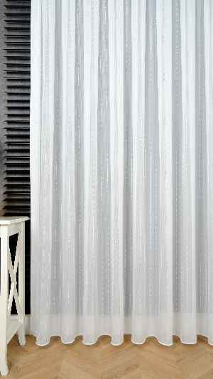 Nokta Tasarım Dokulu Zarif Çizgili Tül Perde Mars