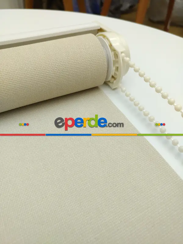 Salon Stor Perde - Stor Perde Panama Mat Serisi (pvc Kaplama) Kalın Dokulu- Bej