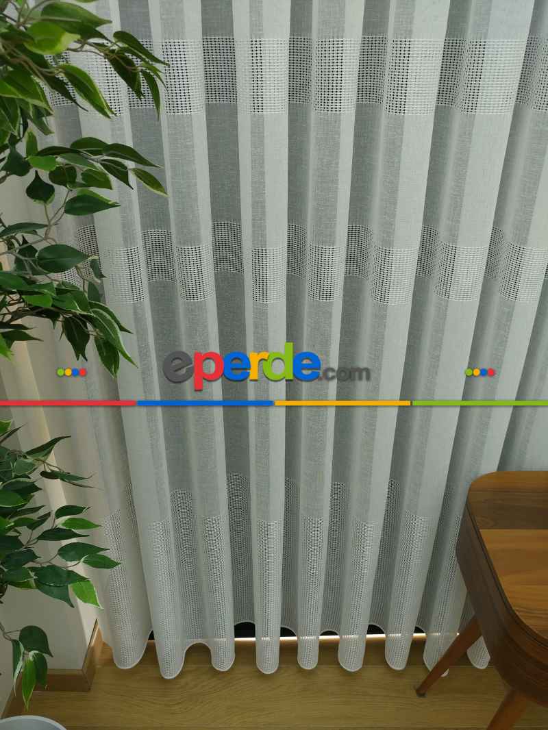 Mutfak - Keten Tül Perde- Ekru