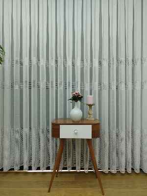 Keten Tül Gramajlı Perde- Ekru - Kurşunlu Tül