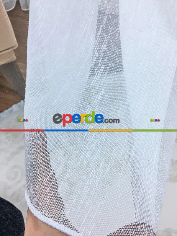 Ütü Gerektirmeyen Dertsiz Keten Şantuk Düz Tül Perde 2025 Premıum++ Ekru - Kurşunlu Tül