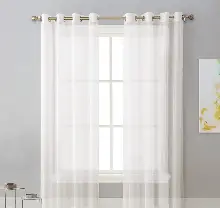 Mutfak - Krem Renk Rustik Kuşgözü Tül Perde Decoring Perde