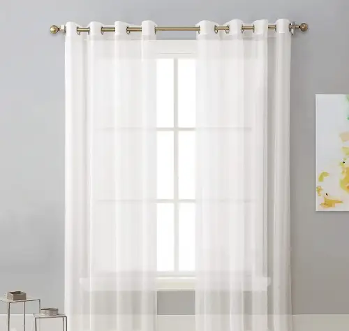 Krem Renk Rustik Kuşgözü Tül Perde Decoring Perde