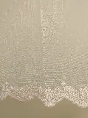 Etek Ucu Pırıltılı Nakış İşlemeli Dantel Tül Perde- Pembe Pudra Pembe-Pudra