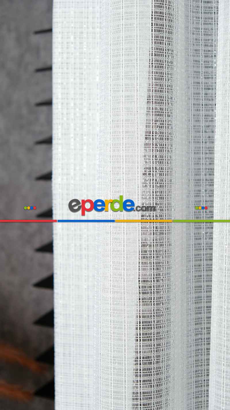 Simli Çizgili Modern Zarif Düz Tül Perde Mira Tül