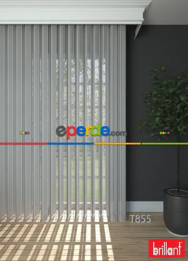 Brillant Akıllı Tül Perde Kremsi Gri Renkli Tül Dikey Zebra Perde Düz 1. Kalite