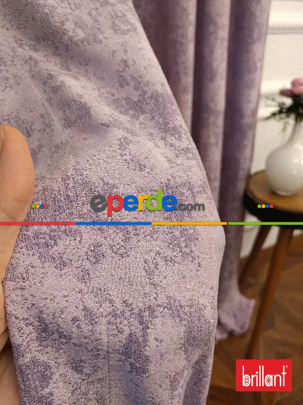 Brillant Jakar Fon Düz Fon Perde - Lila Koyu Lila-lila Açık Lila