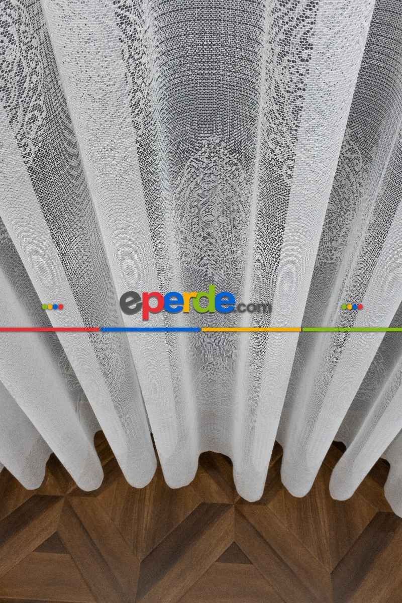 Damaks Desenli Fransız Danteli Örme Tül Damaks Desen