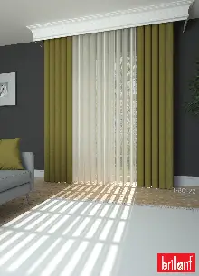 Brillant Akıllı Tül Perde Fıstık Yeşili Tül Dikey Zebra Perde Düz 1. Kalite