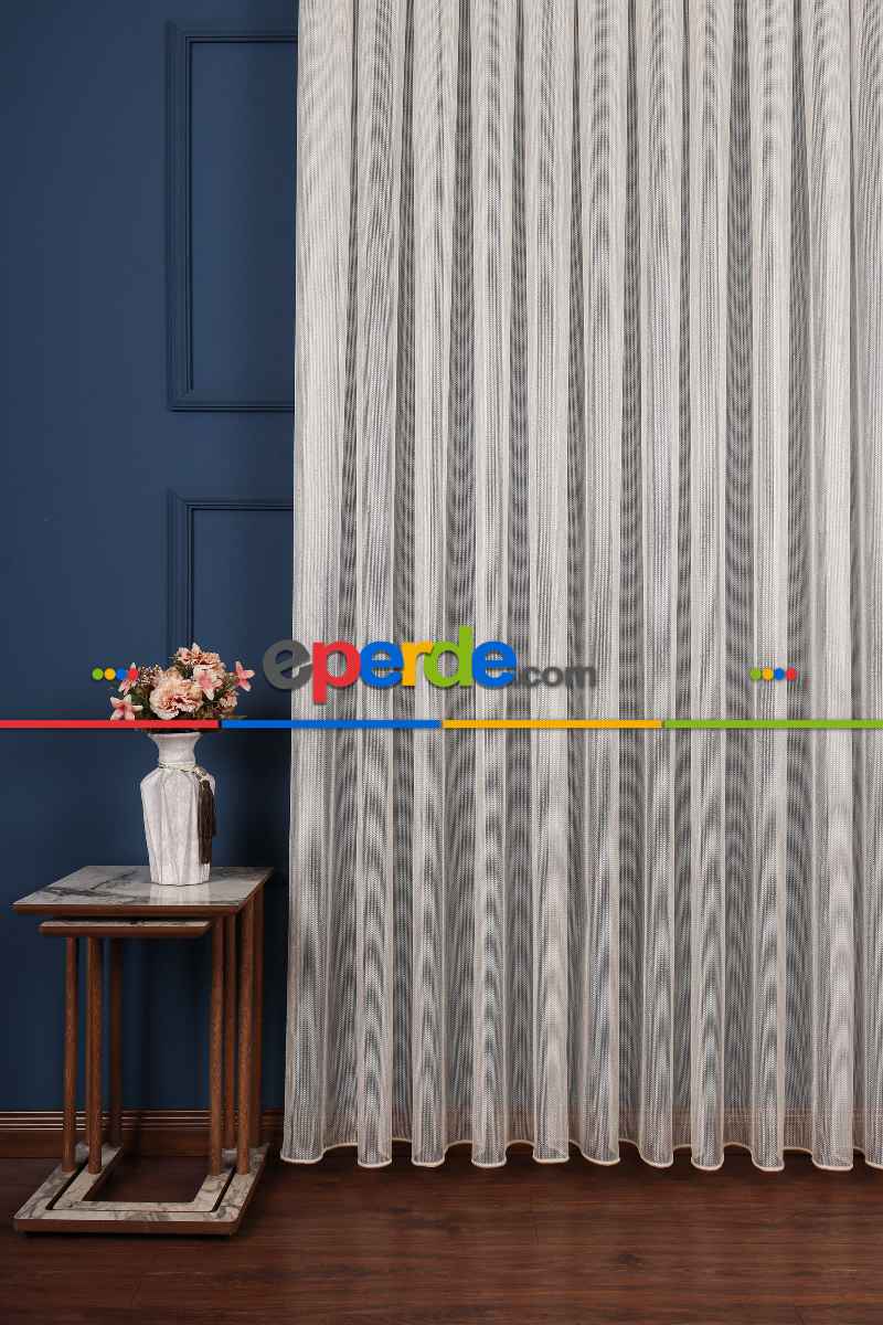 Salon Tül Modelleri - Smooty Örgü Düz Tül Perde Ütü İstemez