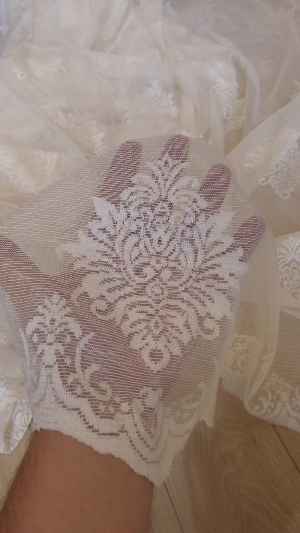 Tül Perde Ve Kruvaze Perde Damask Desenli- Krem