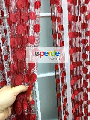 Kırmızı İp Perde- Kırmızı Koyu