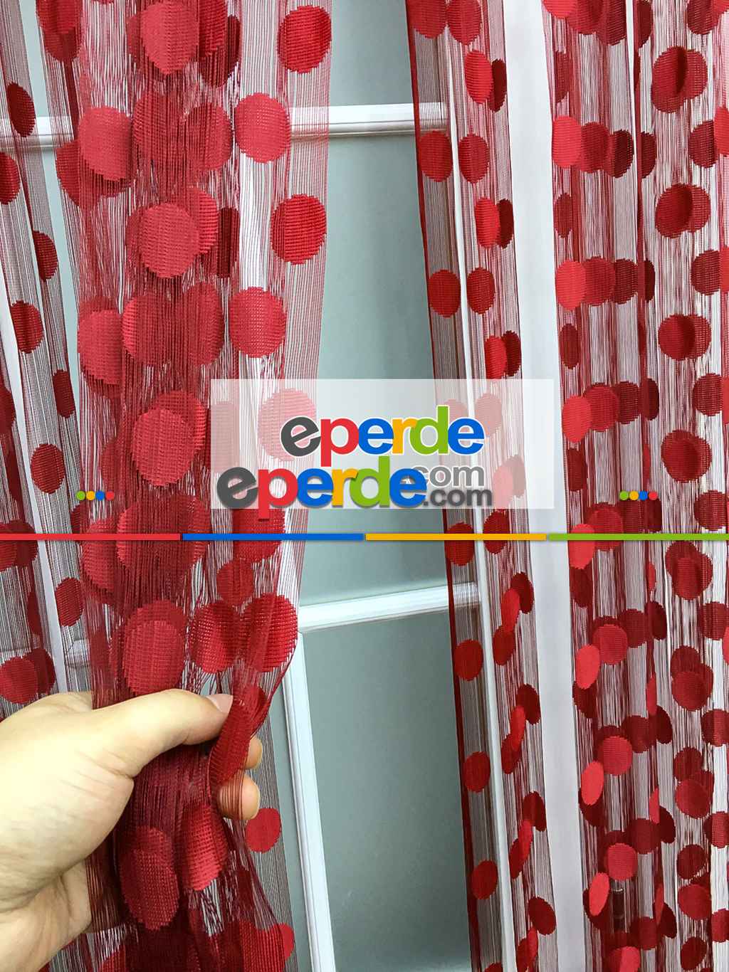 Kırmızı İp Perde- Kırmızı Koyu