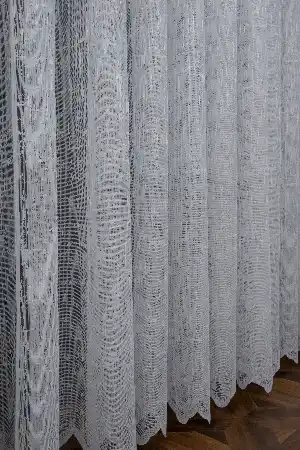 Taç Fransız Dantel Örme Tül Perde Konak158