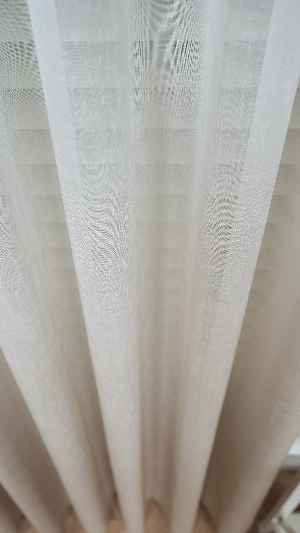 Keten Ekru Bej Degrade Geçişli Tül Perde, Ağır Gramajlı Premium Seri, Eteği Kurşunlu