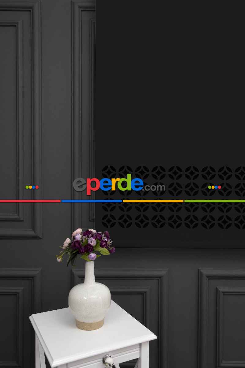 Siyah Renk Lazer Kesim Mat Stor Perde (ister Düz - İster Lazer Kesimli Satın Alın)