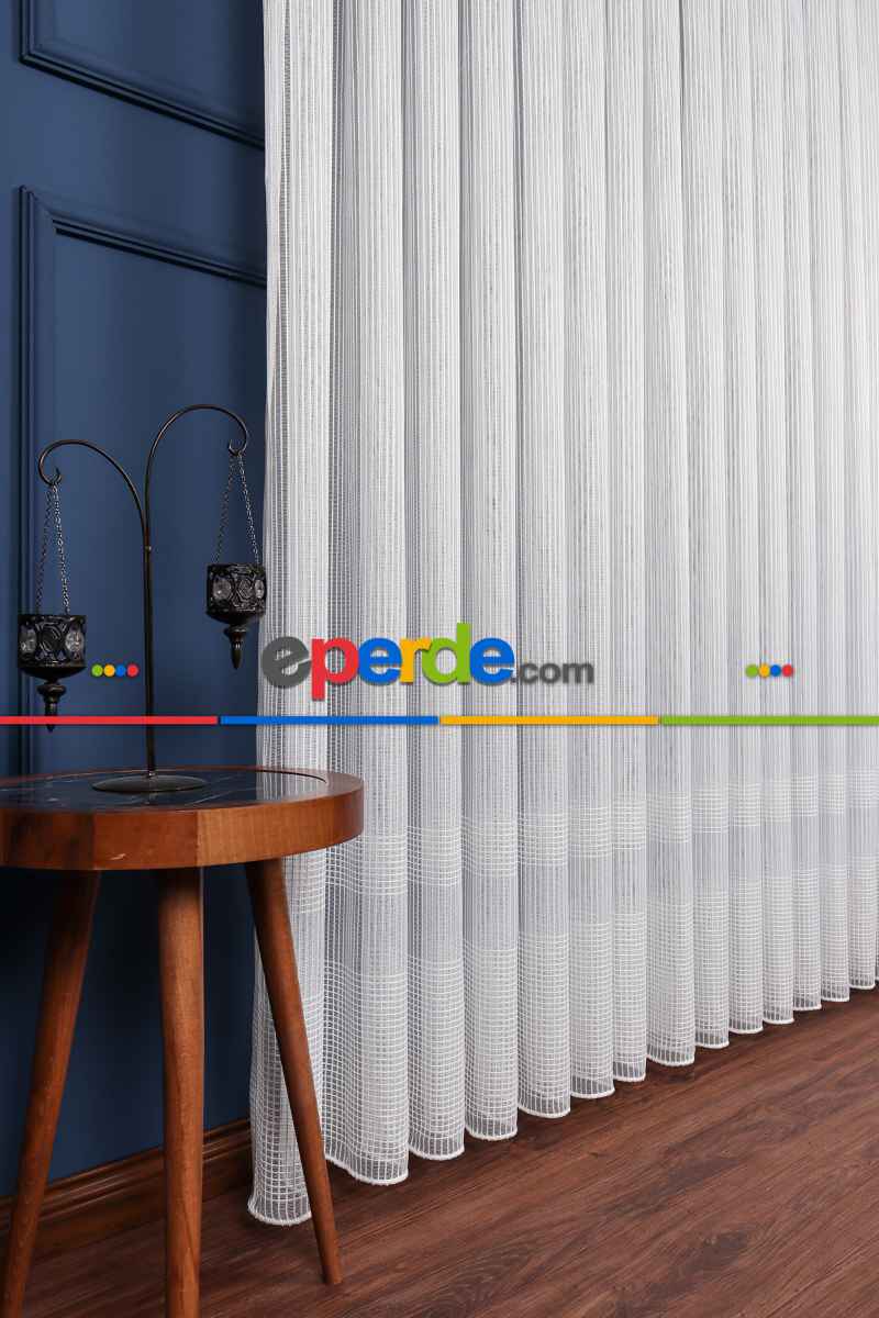 Salon Tül - Sementa Düz Tül Perde - Ekru