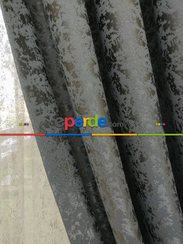 Gri Duz Jakar Fon Perde (150)- Gri-füme-antrasit