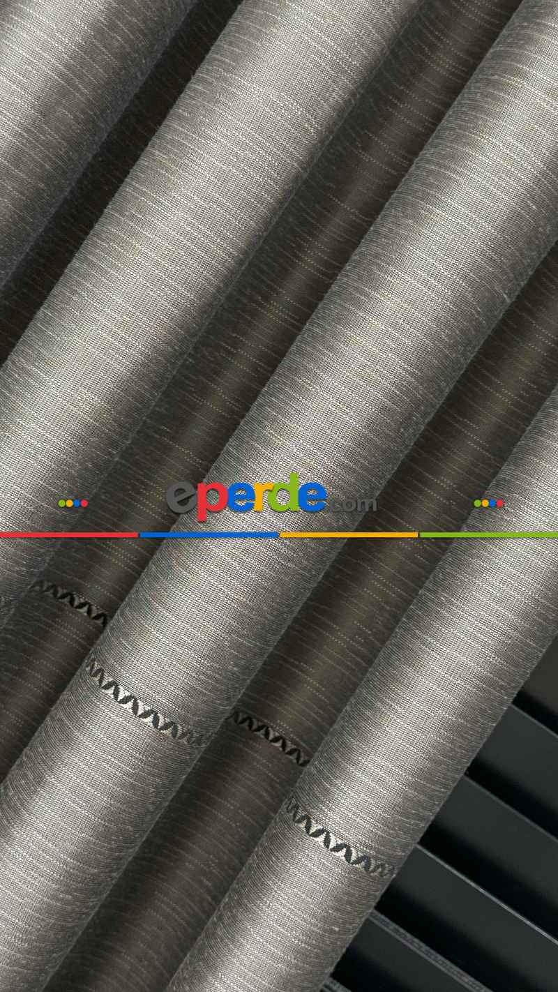 Açık Kahve Rengi / Siyah Fon Perde, Premium Serisi