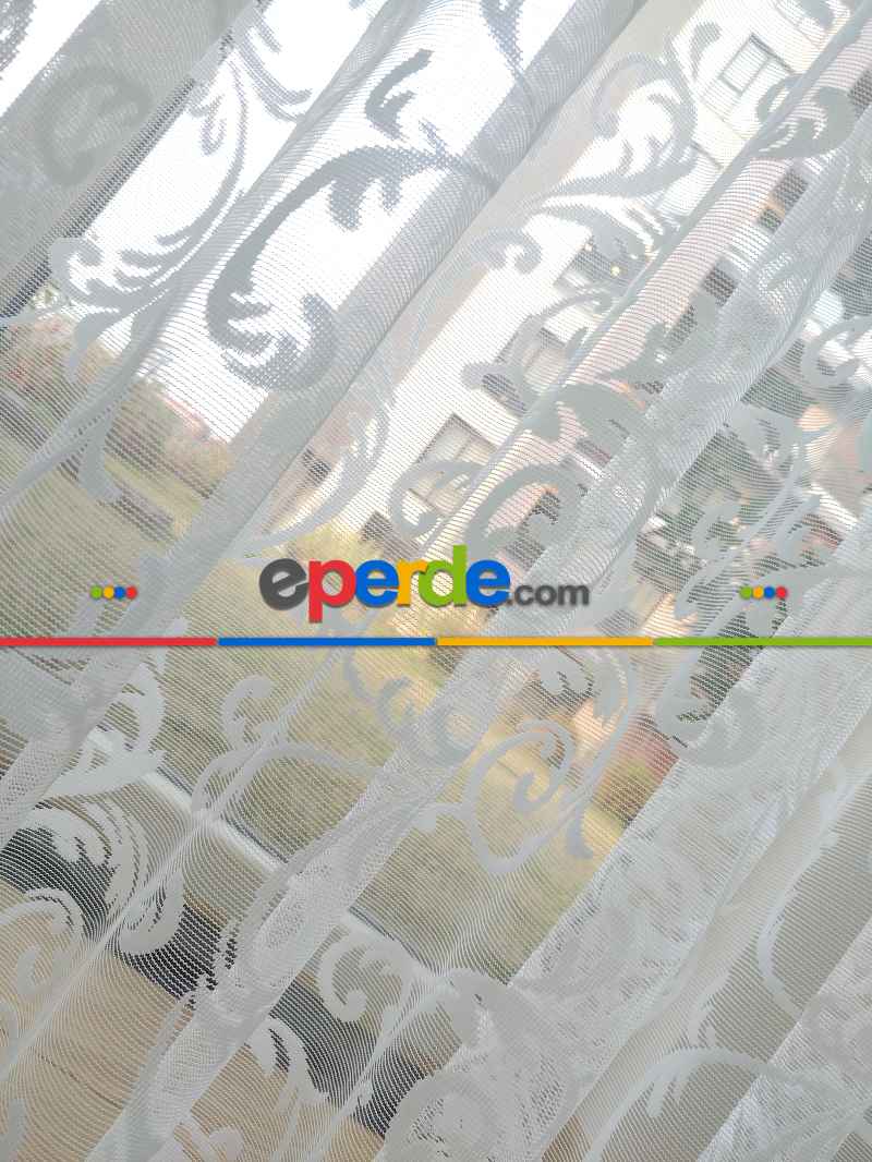 Oturma Odası - Kruvaze Tül Perde - Saçak Opsiyonel - Örme Zemin- Ekru