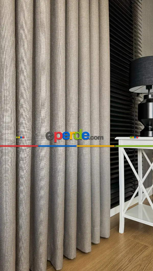 Vizon Rengi, Hasır Doku Fon Perde, Keten Fon Perde, Premium Kalite Serisidir, Yüksek Gramajlı Üründür, İstenilen Ölçü Ve Pile Sıklığında Dikilir.