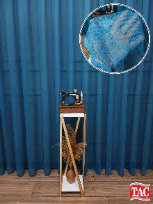 Taç Cemre Düz Örme Petrol Kırışmaz Ütü İstemez Tül Perde