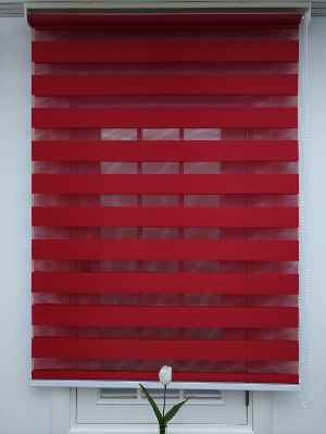 Zebra Perde-tual Kırmızı Renk Düz Zebra Perde- Kırmızı