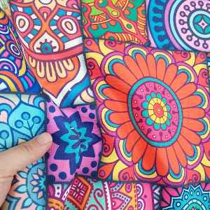 Etnik Desenli Döşemelik Perdelik Kumaş Evm1062-  Çok Renkli 2