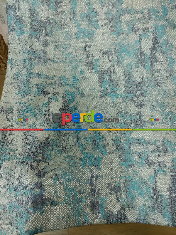 Salon Lacivert Petrol Rengi Jakar Fon Perde (150)- Turkuaz Yeşili Ara Renk