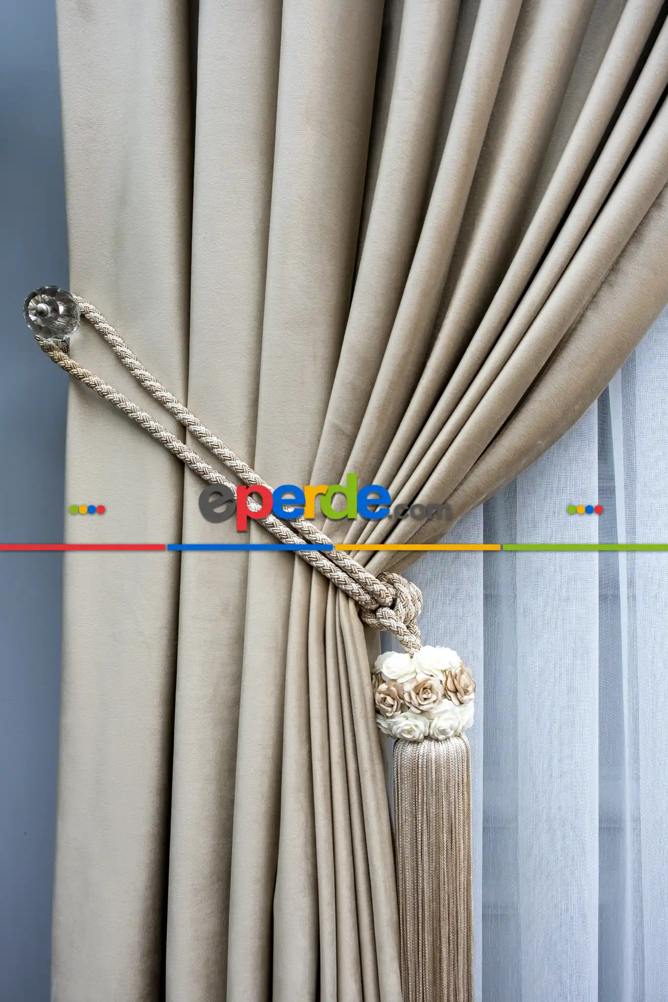 Salon Fon Perde - Orjinal Örme İpek Kadife (ithal)-  Çok Renkli 3