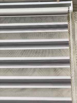 Salon Zebra - Jakarlı Zebra Perde Bdz-03- Gri-Füme-Antrasit-Krem Açık