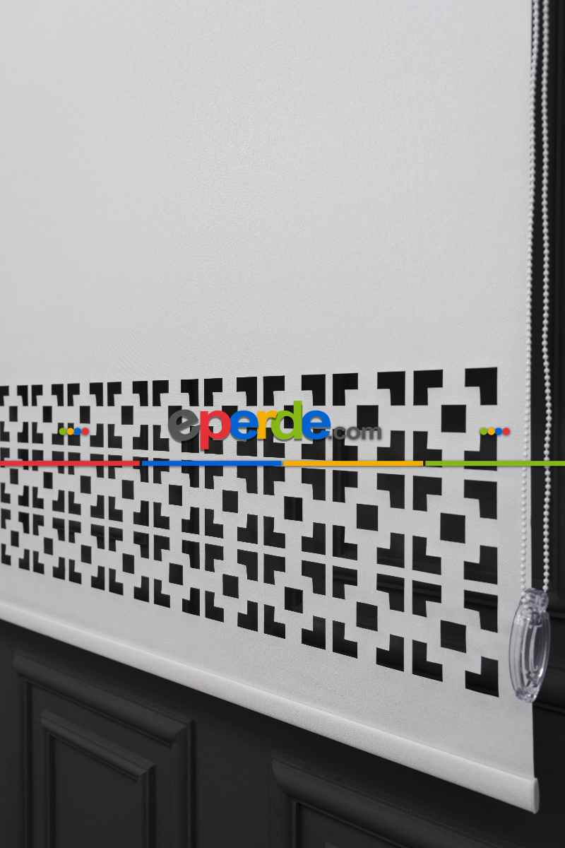 Ekru Renk Lazer Kesim Mat Stor Perde (ister Düz - İster Lazer Kesimli Satın Alın)